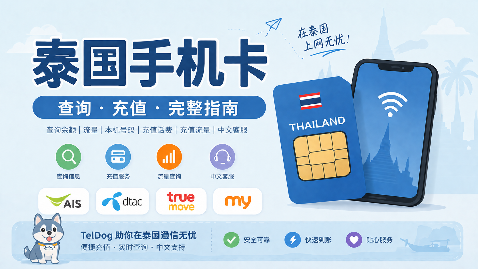 泰国手机卡使用和充值指南